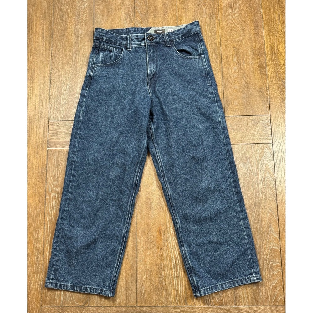 Volcom Billow Loose Boys Jeans Size 14 / 27 Dark Wash Baggy Skate Denim 3260